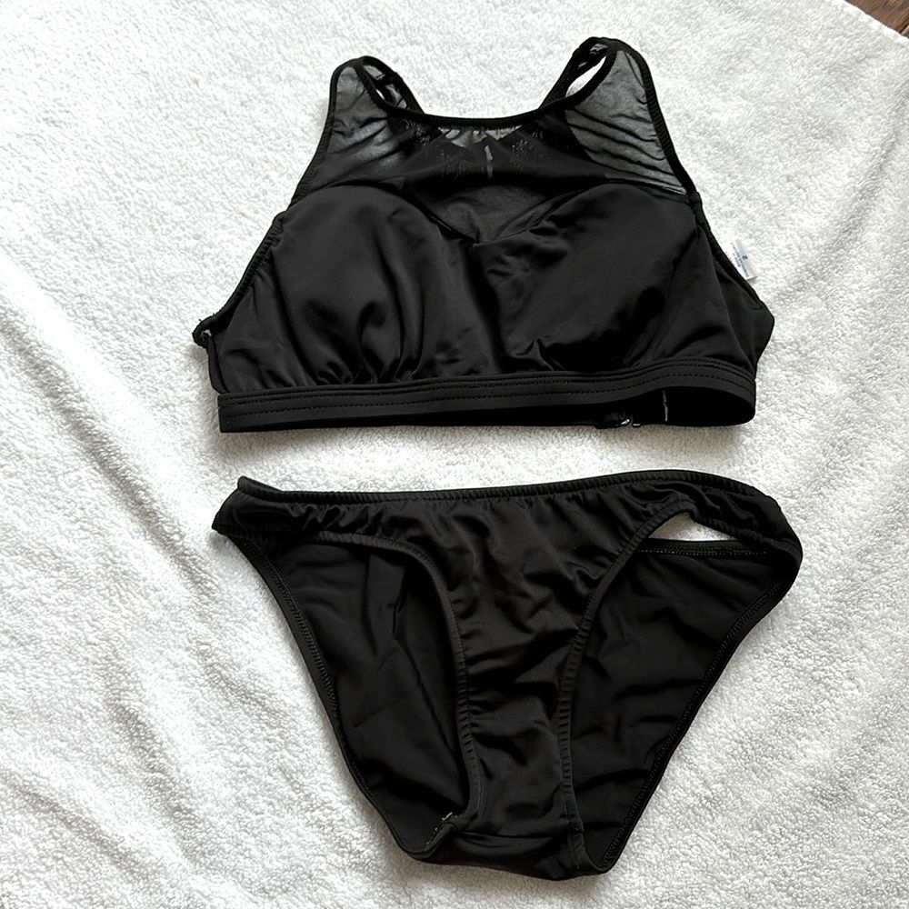 Venus Black Mesh Halter Top Bikini- size 2